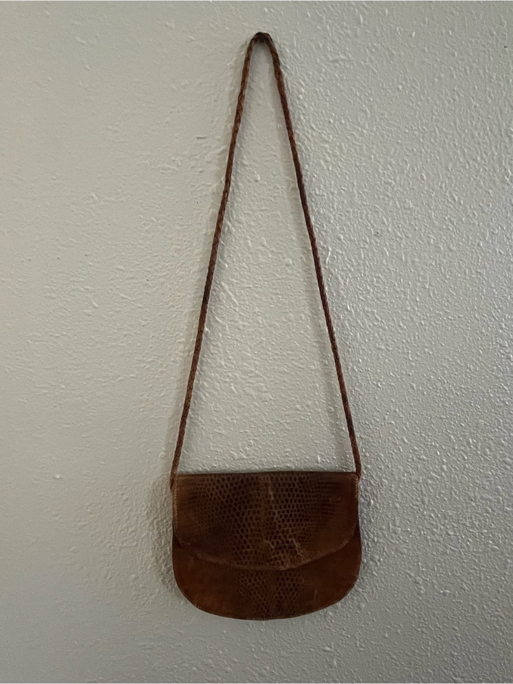 Vintage Handmade Snakeskin and Leather Crossbody Bag